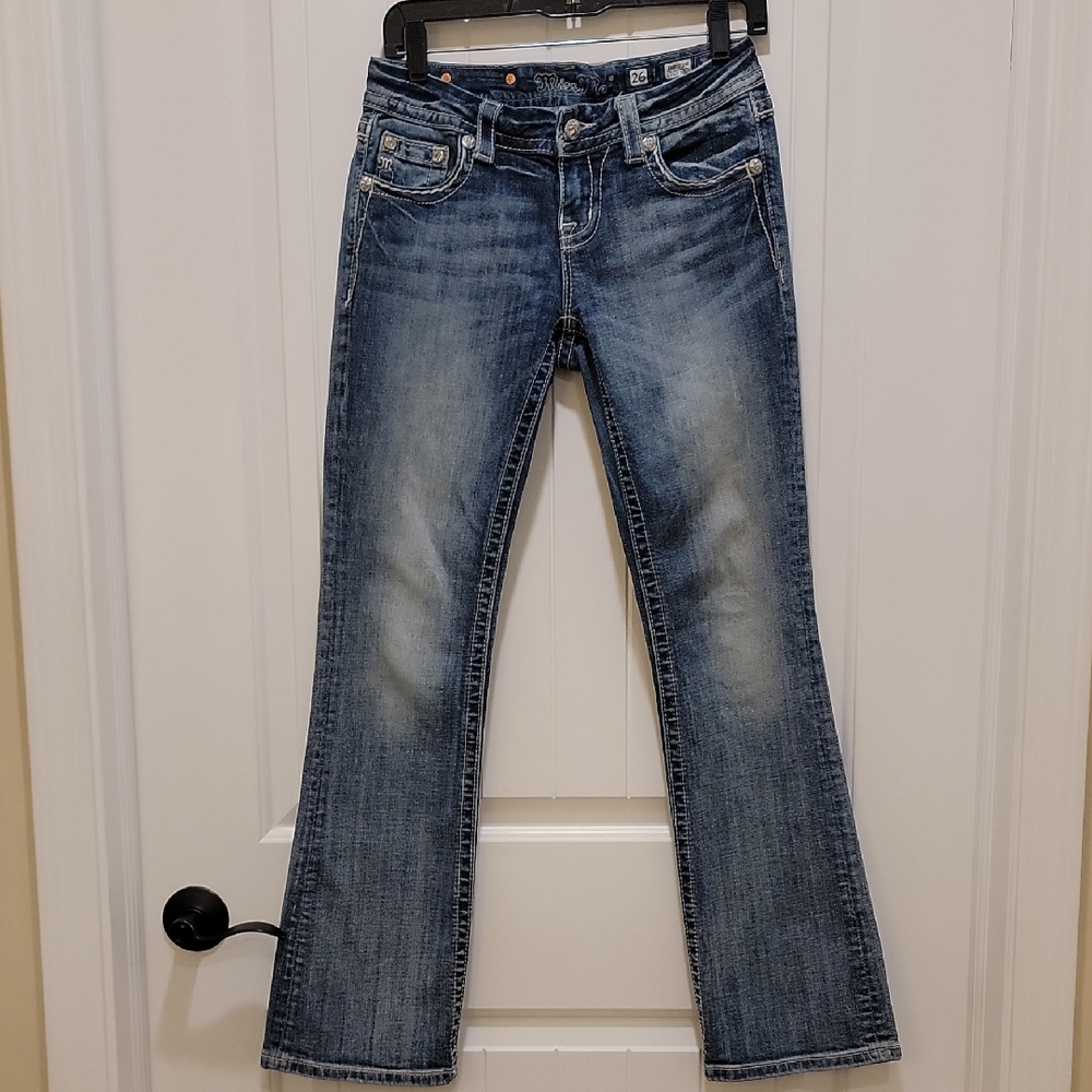 Miss Me Easy Boot Cut Blue Denim Jeans Size 26